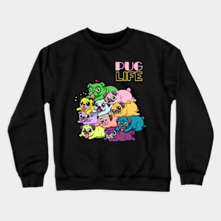 Pug Life Colorful Pug Lovers Crewneck Sweatshirt